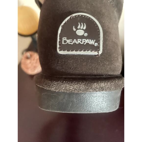 Bearpaw ABBY Shearling Lined Brown Suede Ankle Boot Sz 8 - Picture 13 of 15